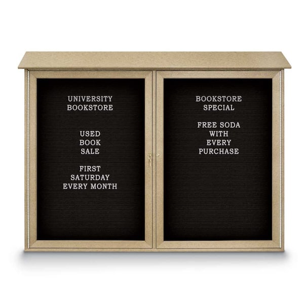 Indoor Enclosed Combo Board, 48"x36", Satin Frame/Grey & Forbo